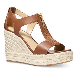 Michael Michael Kors Berkley Mid Wedge Women's Shoes Luggage : 7.5